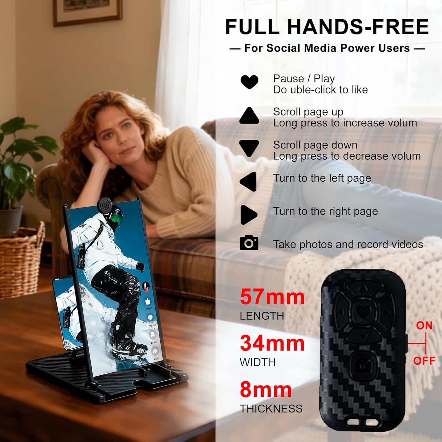 14" HD Phone Screen Magnifier with Bluetooth Remote