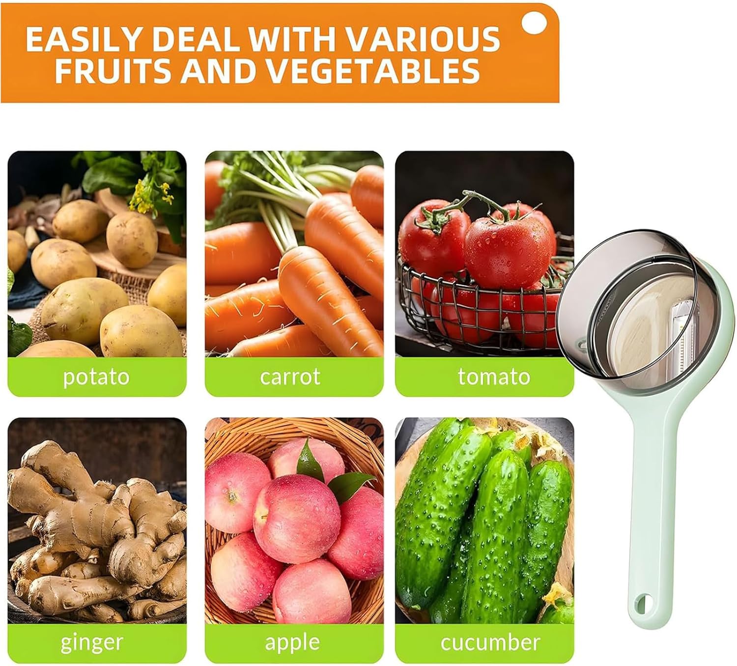 Kitchen Fruit Peeler with Box – No Mess, Easy Storage