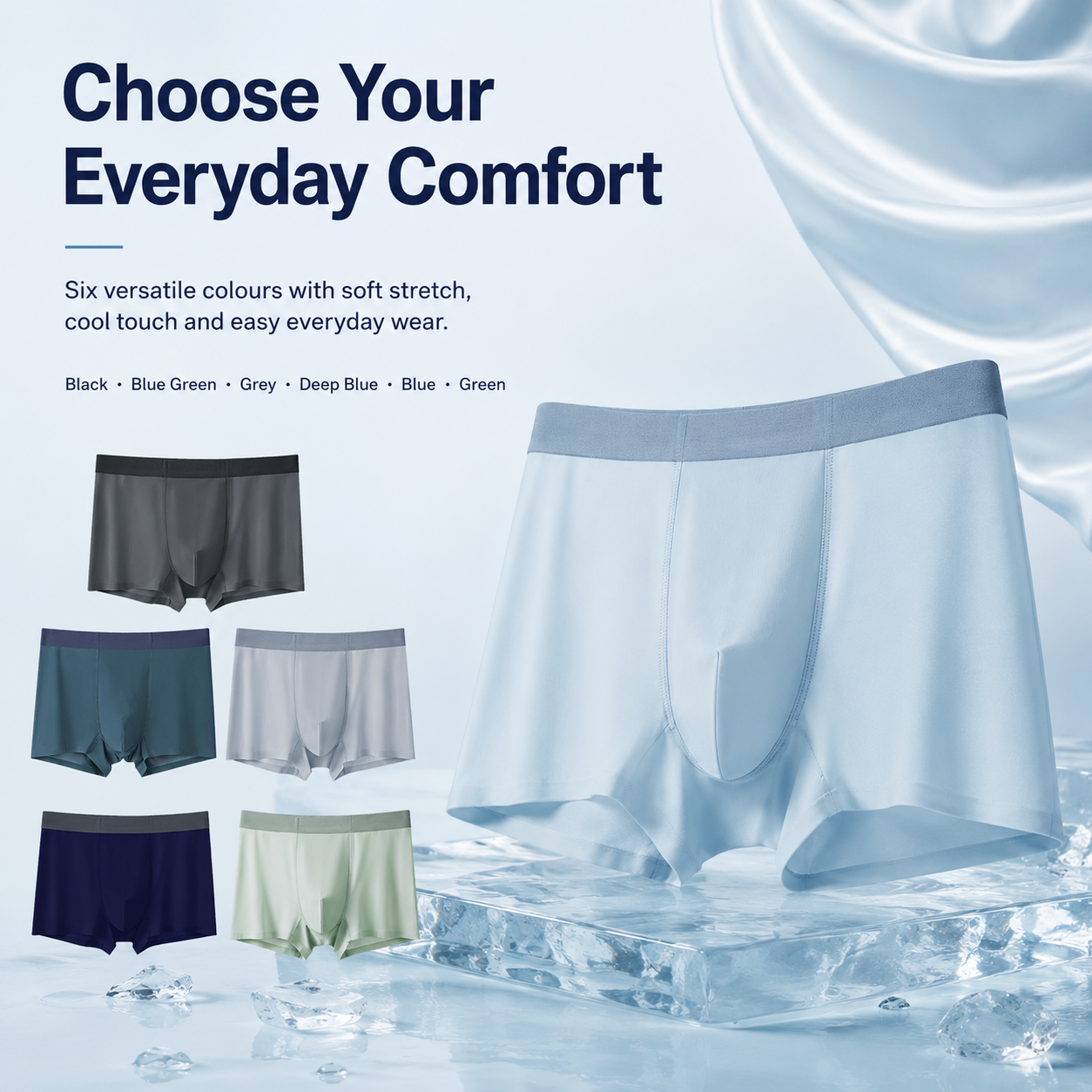 Men's Ice Silk Underwear Boxer Briefs