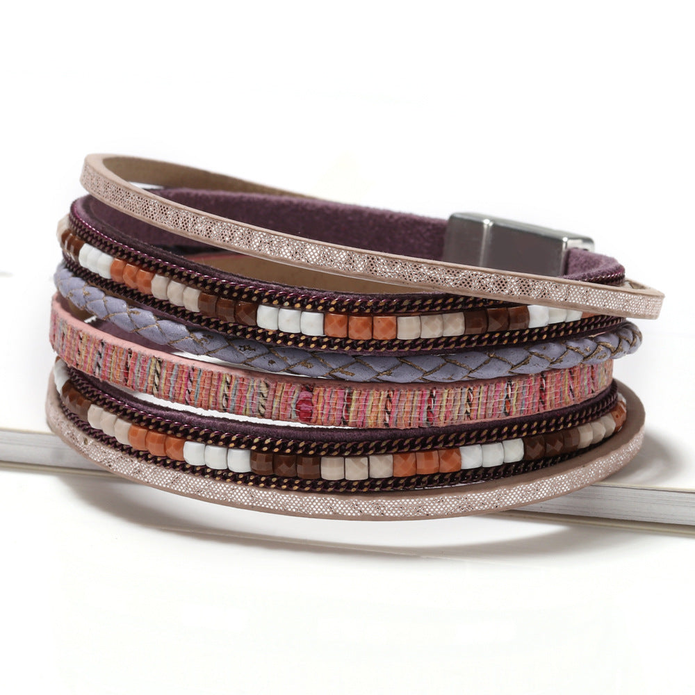 Boho Leather Wrap Bracelet