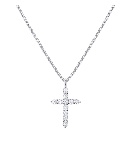 14K Gold Plated/18K Gold Vermeil Cubic Zirconia Cross Necklace for Women | Cross Faith Pendant Necklaces