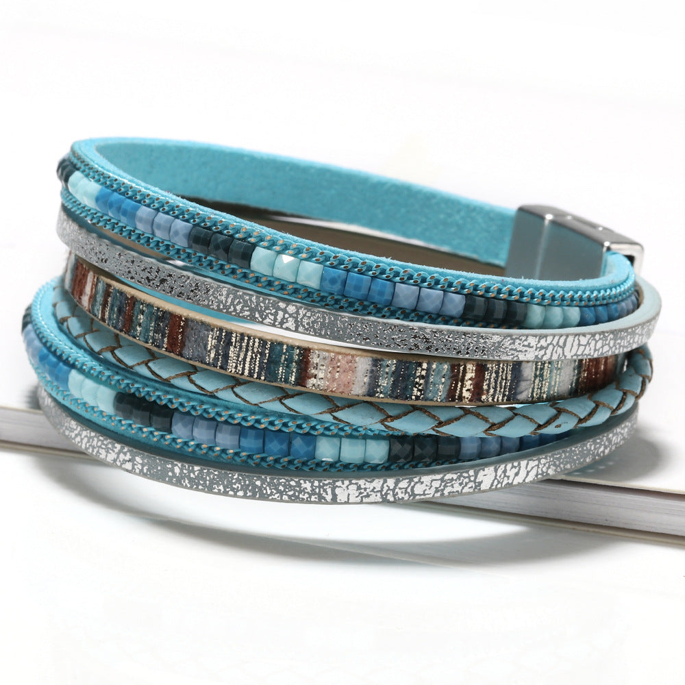 Boho Leather Wrap Bracelet