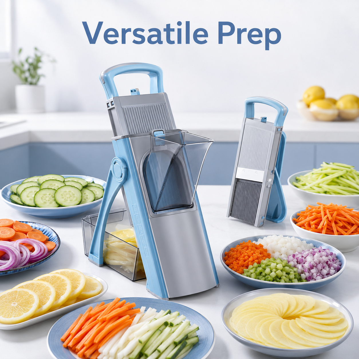 Safe Mandoline Slicer 5 in 1 Vegetable Chopper