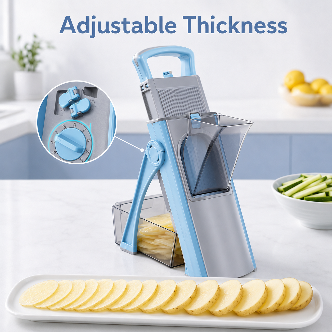 Safe Mandoline Slicer 5 in 1 Vegetable Chopper