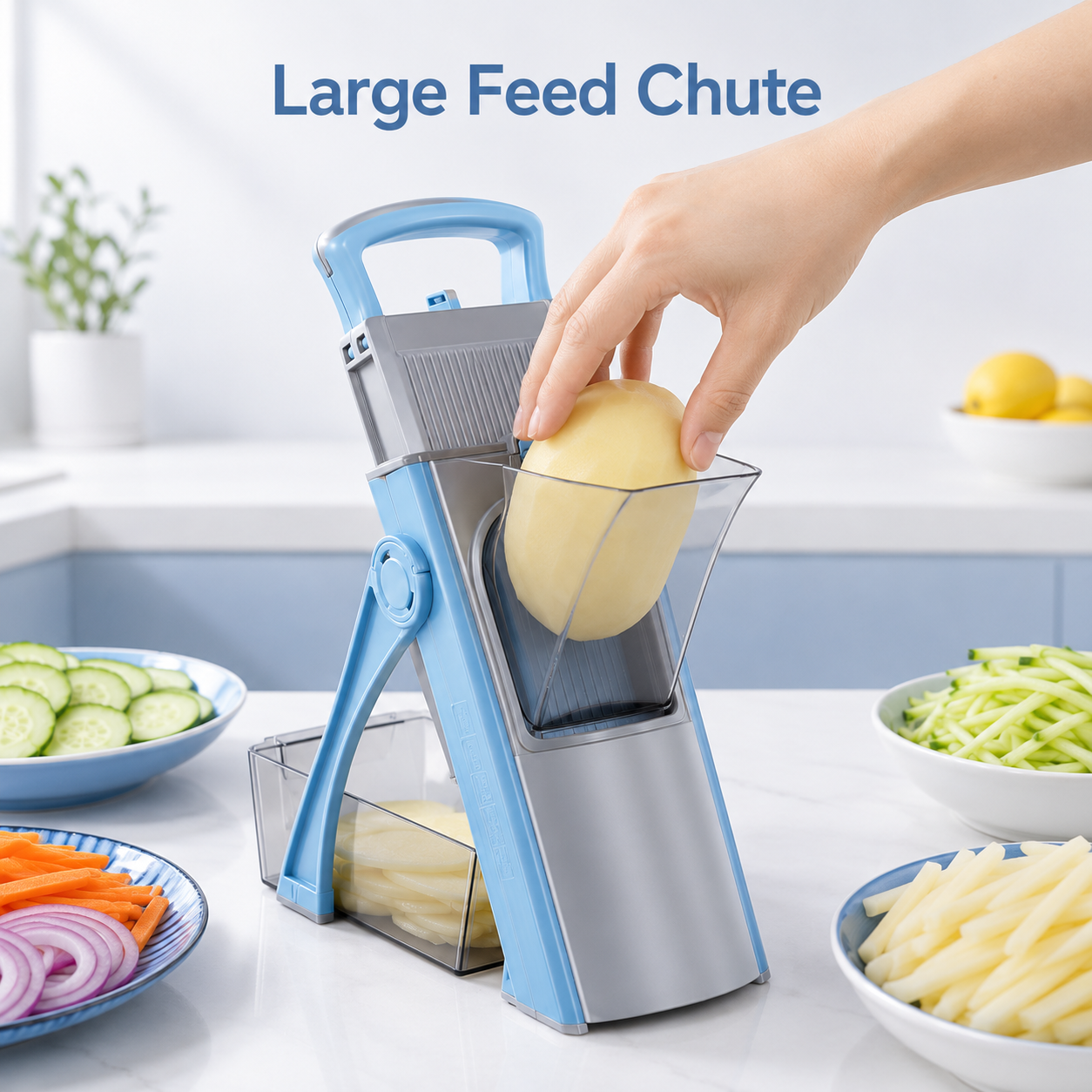Safe Mandoline Slicer 5 in 1 Vegetable Chopper