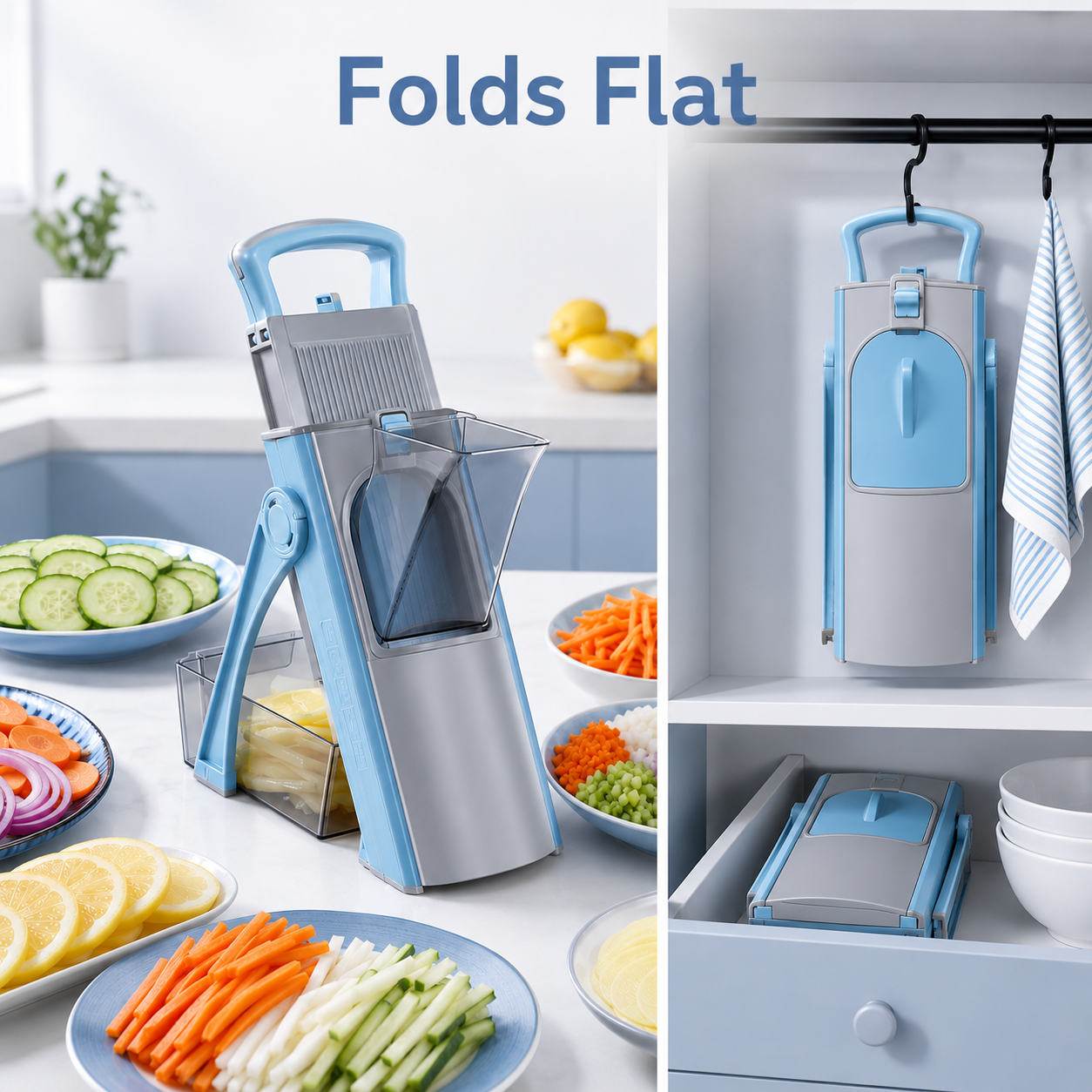 Safe Mandoline Slicer 5 in 1 Vegetable Chopper