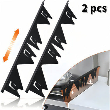 Stove Gap Covers – Silicone & Stainless Steel Kitchen Gap Filler (2 Pack, Easy Clean & Heat Resistant)