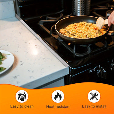 Stove Gap Covers – Silicone & Stainless Steel Kitchen Gap Filler (2 Pack, Easy Clean & Heat Resistant)