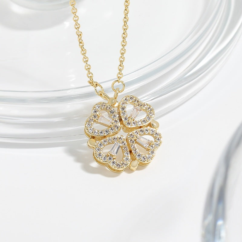 Lucky Heart Clover Convertible Necklace