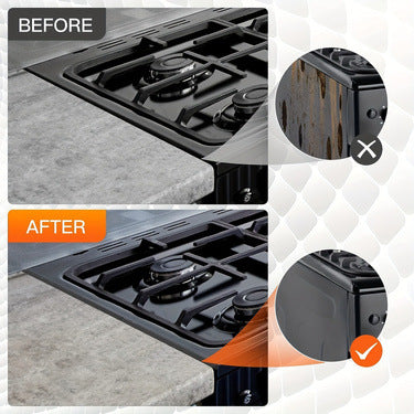 Stove Gap Covers – Silicone & Stainless Steel Kitchen Gap Filler (2 Pack, Easy Clean & Heat Resistant)
