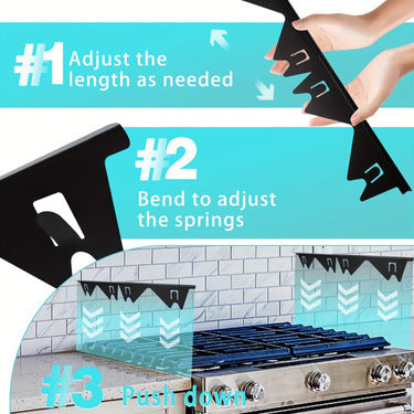 Stove Gap Covers – Silicone & Stainless Steel Kitchen Gap Filler (2 Pack, Easy Clean & Heat Resistant)