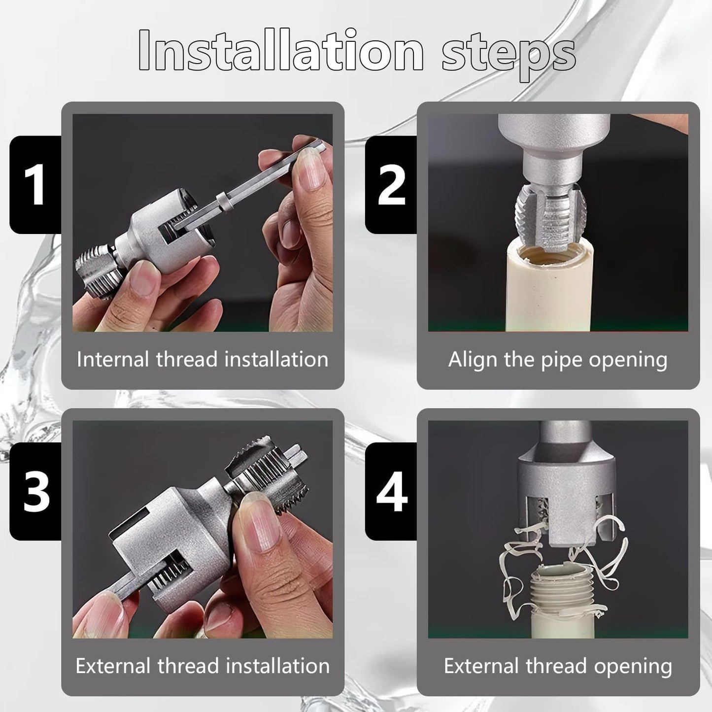 Multi-Purpose Pipe Threader Tool for Quick & Easy Pipe Thread Cutting