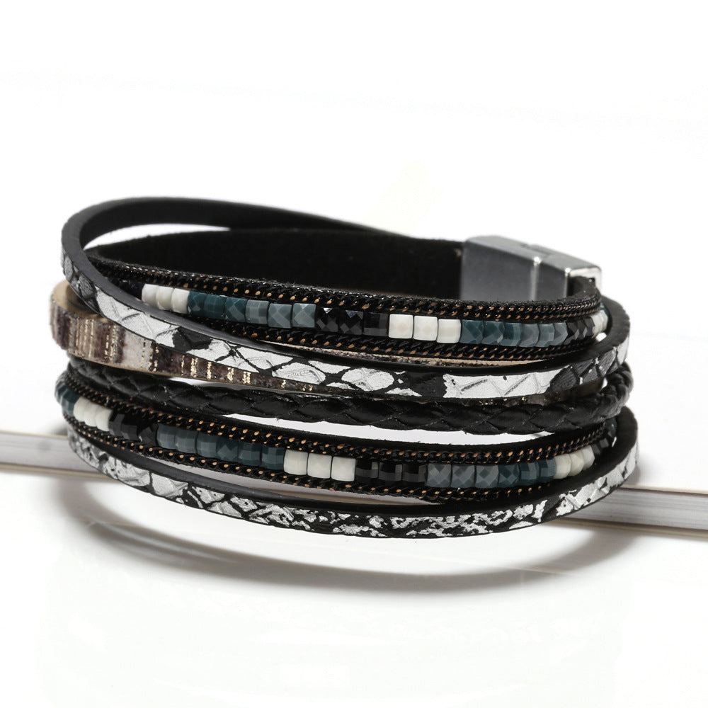 Boho Leather Wrap Bracelet