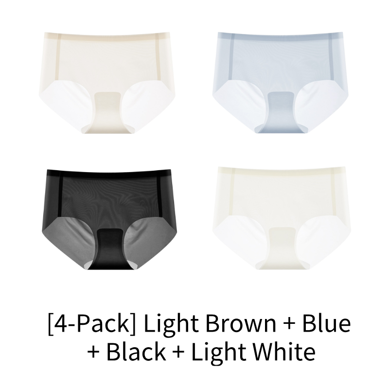 [Women] 4-Pack | Light Brown + Black + Light White + Blue