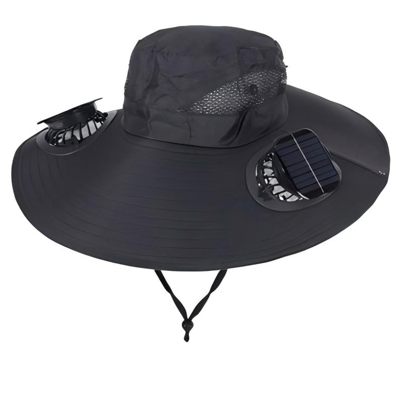 Solar Powered Cooling Hat – Dual Fan Wide Brim Sun Hat