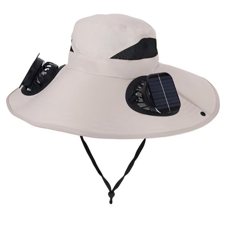 Solar Powered Cooling Hat – Dual Fan Wide Brim Sun Hat