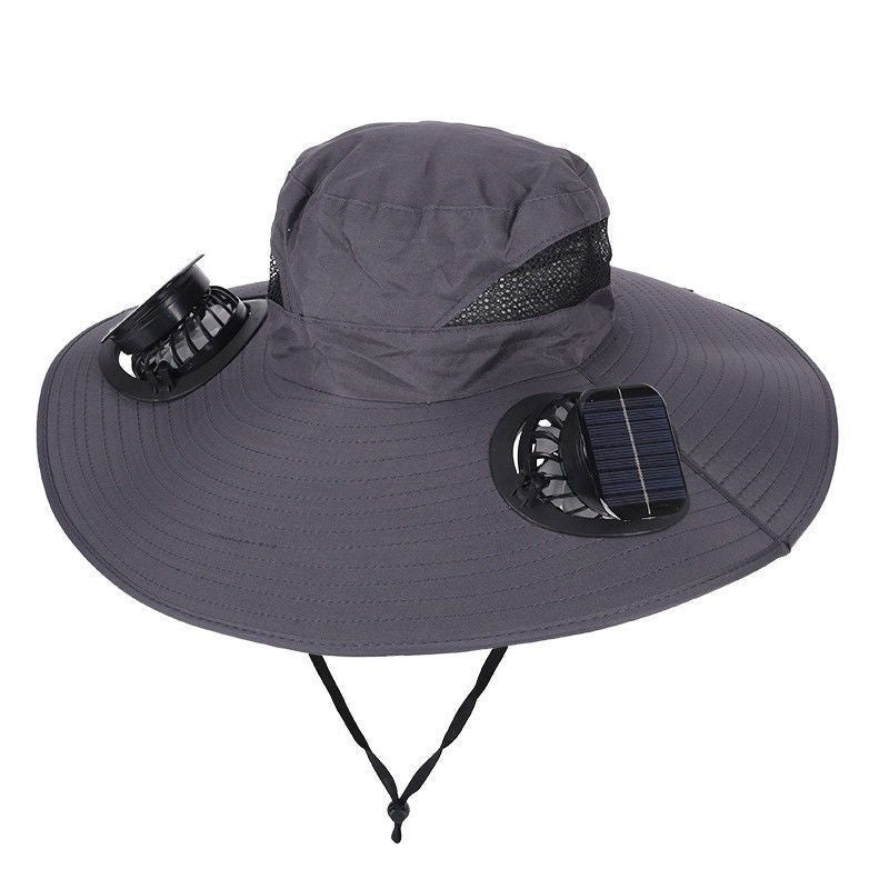 Solar Powered Cooling Hat – Dual Fan Wide Brim Sun Hat
