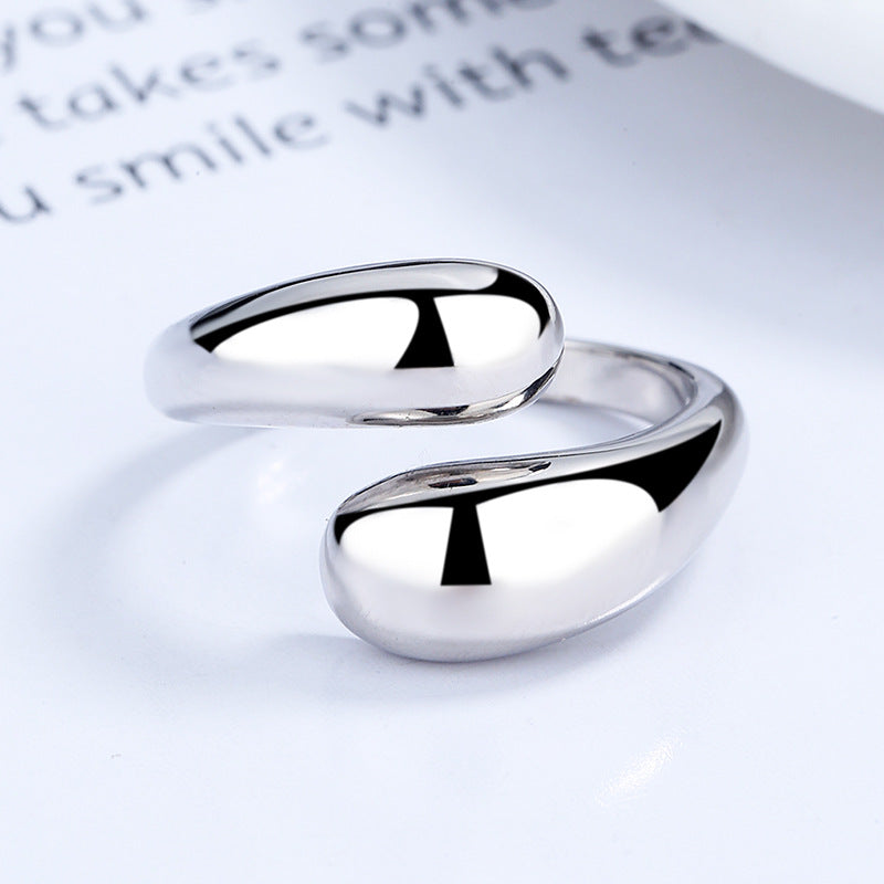 Teardrop Dome Adjustable Ring 14K Gold Plated