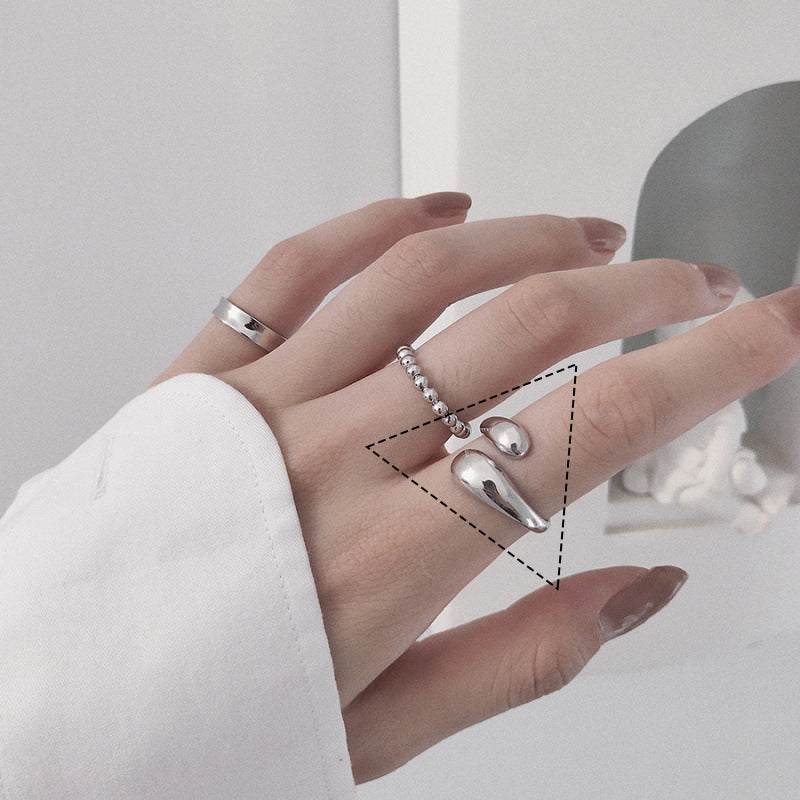 Teardrop Dome Adjustable Ring 14K Gold Plated