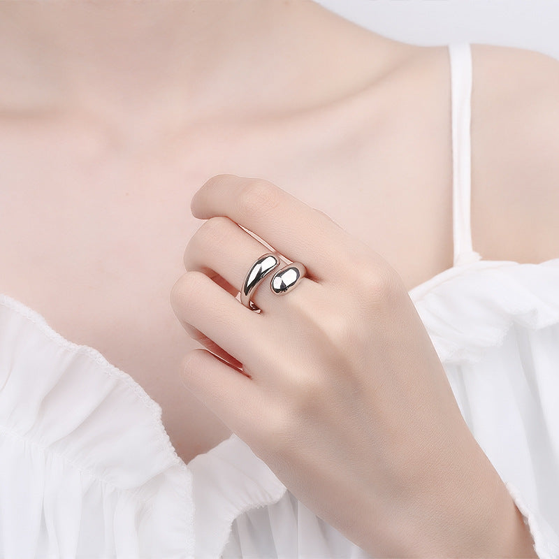 Teardrop Dome Adjustable Ring 14K Gold Plated