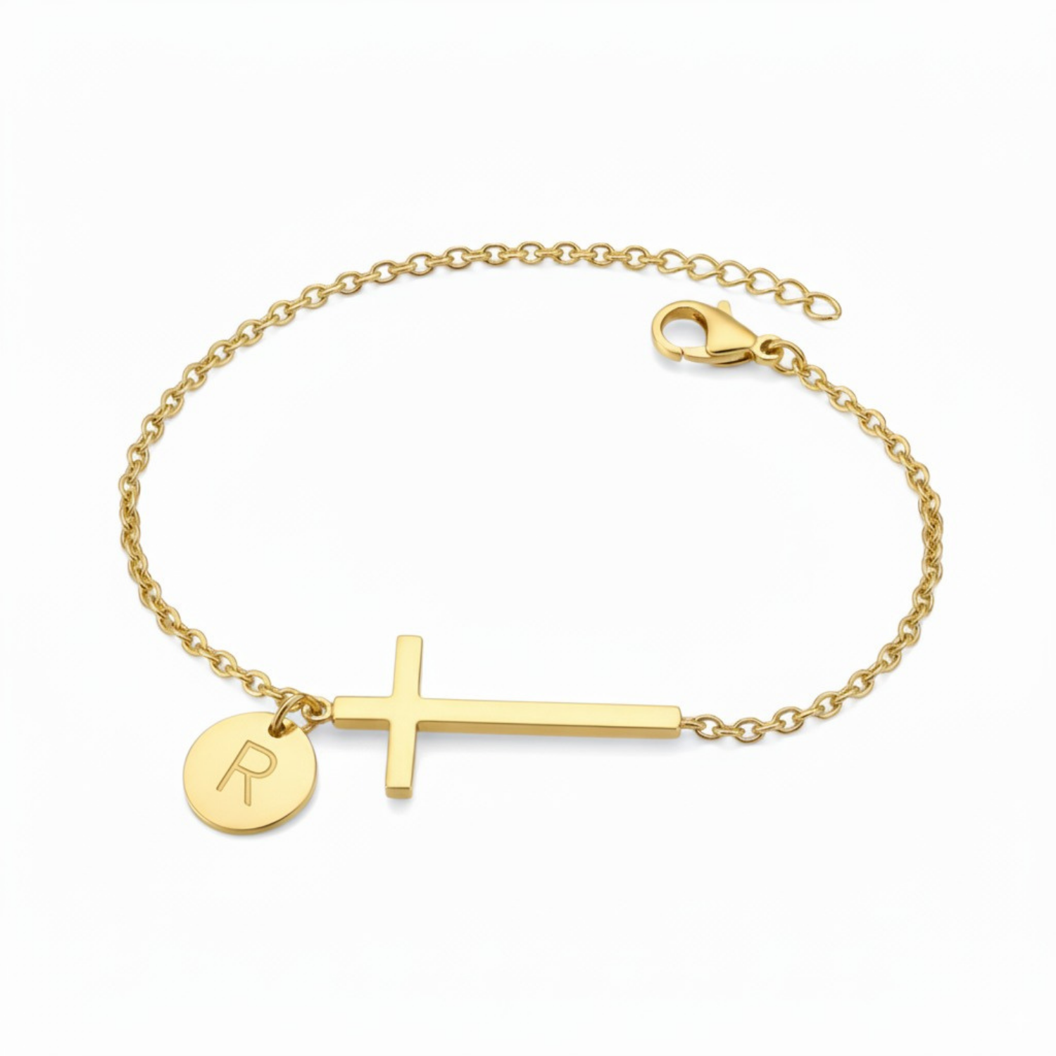 Cross Initial Bracelet