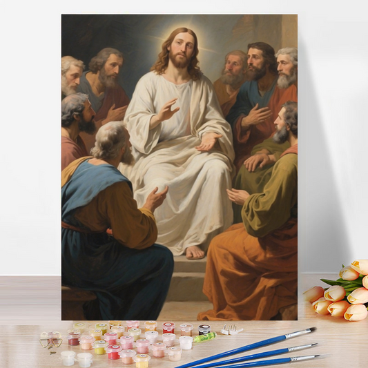 Jesus Teaching His Disciples Paint by Numbers – Light of Wisdom DIY Art”