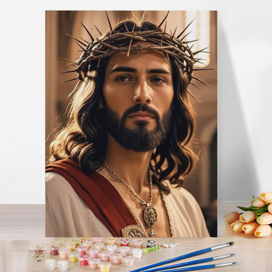 Jesus with Crown of Thorns Paint by Numbers – Sacred Suffering Portrait