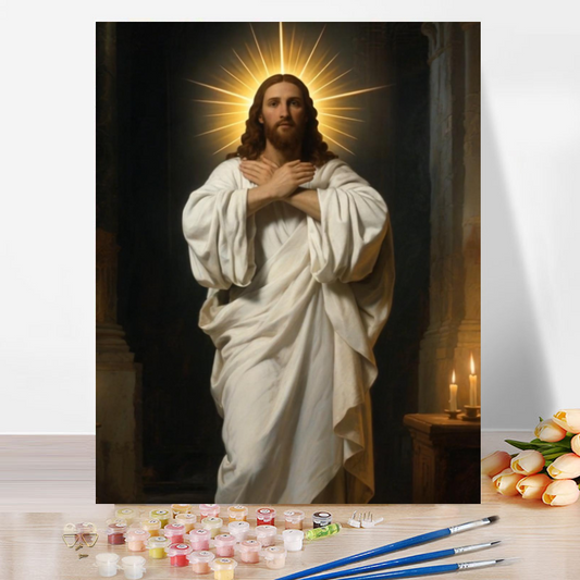 Radiant Jesus Paint by Numbers – Divine Light in Glory