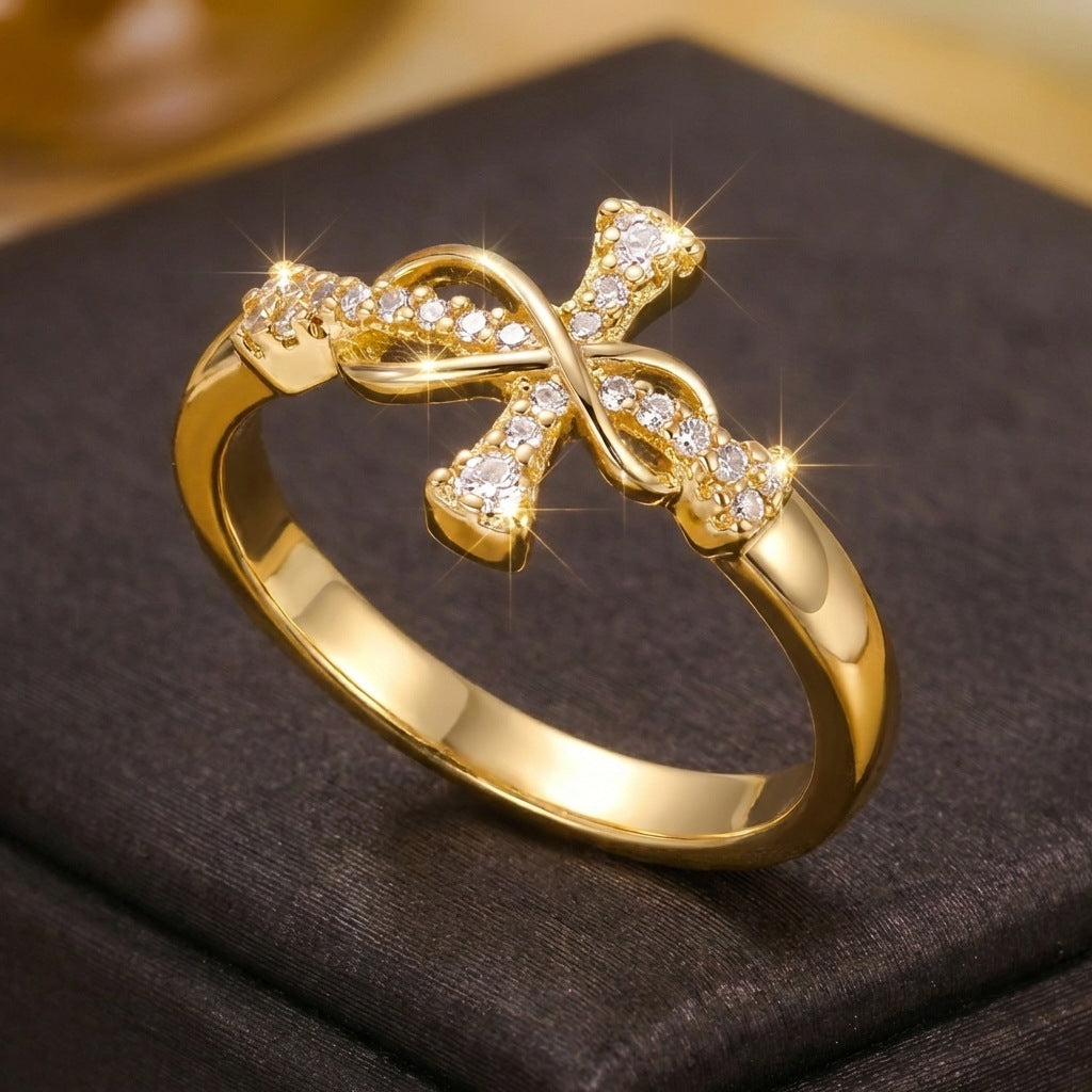 Sparkle Cross Ring