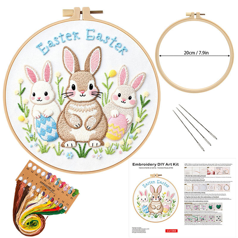 Easter Bunny Trio Embroidery Kit