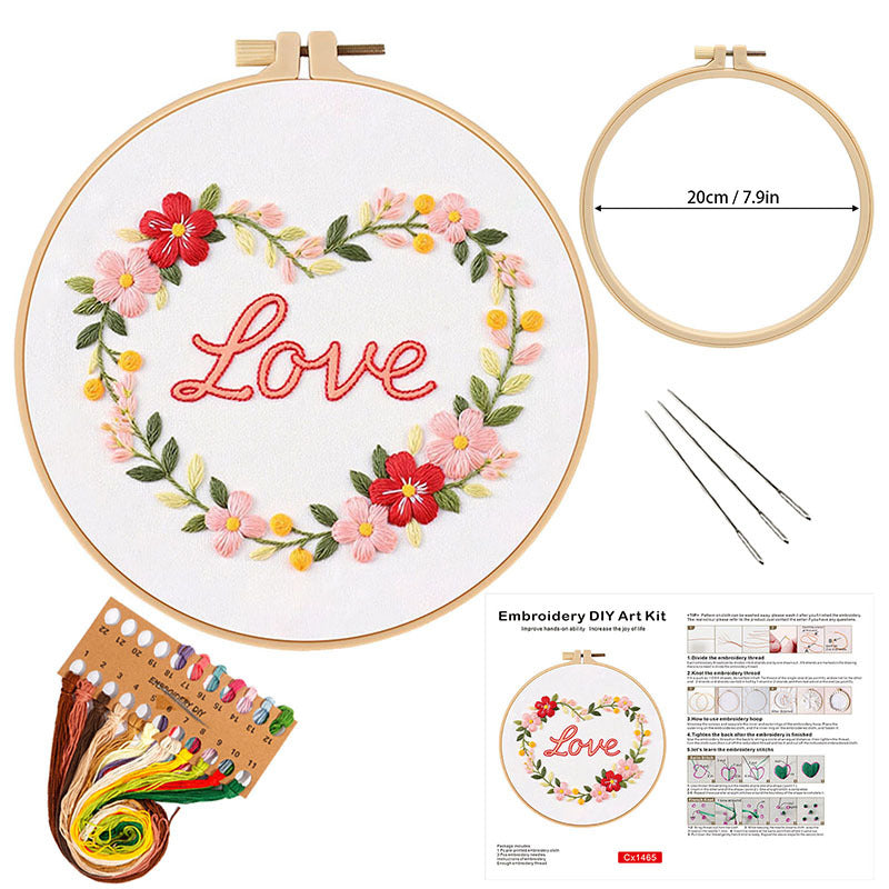 Heart Bloom Embroidery Kit