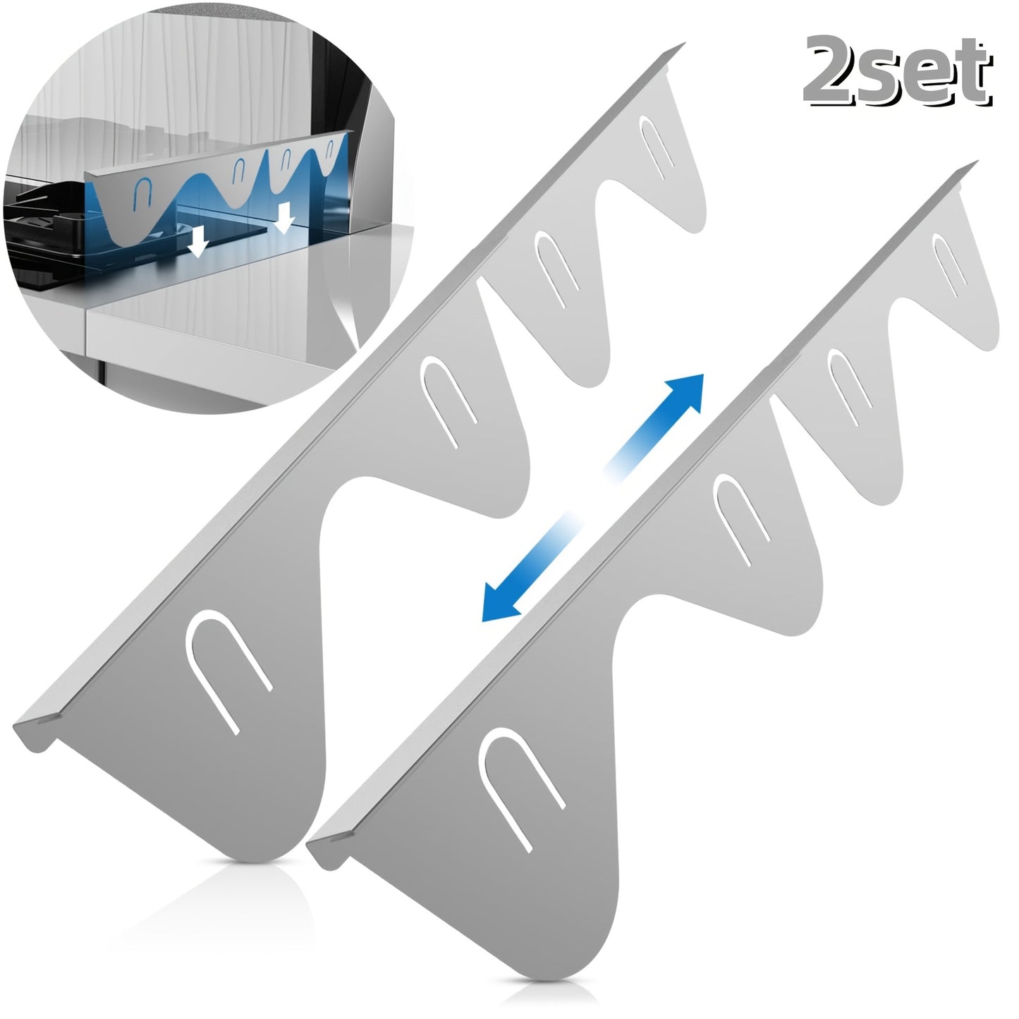 Stove Gap Covers – Silicone & Stainless Steel Kitchen Gap Filler (2 Pack, Easy Clean & Heat Resistant)