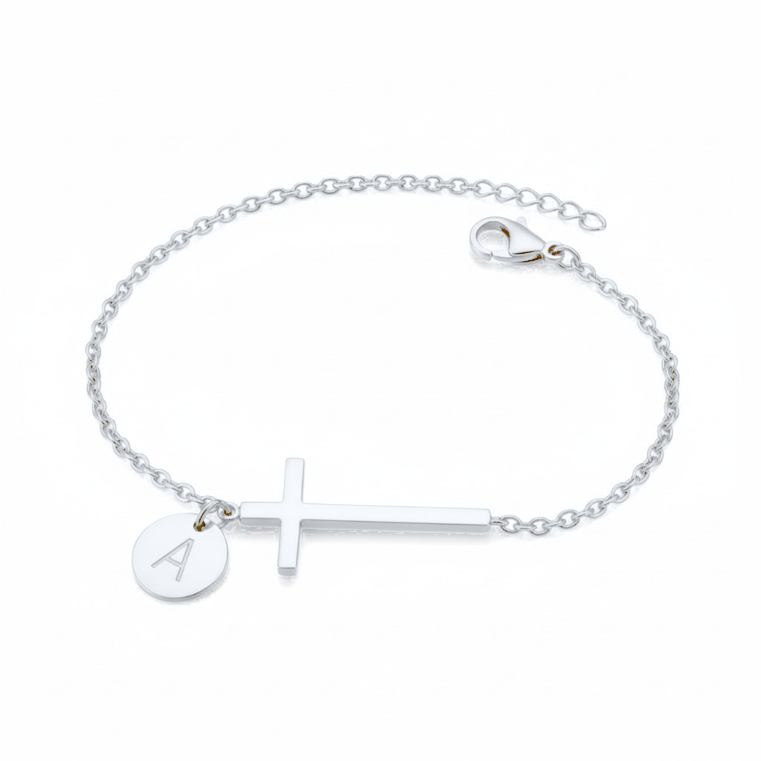 Cross Initial Bracelet
