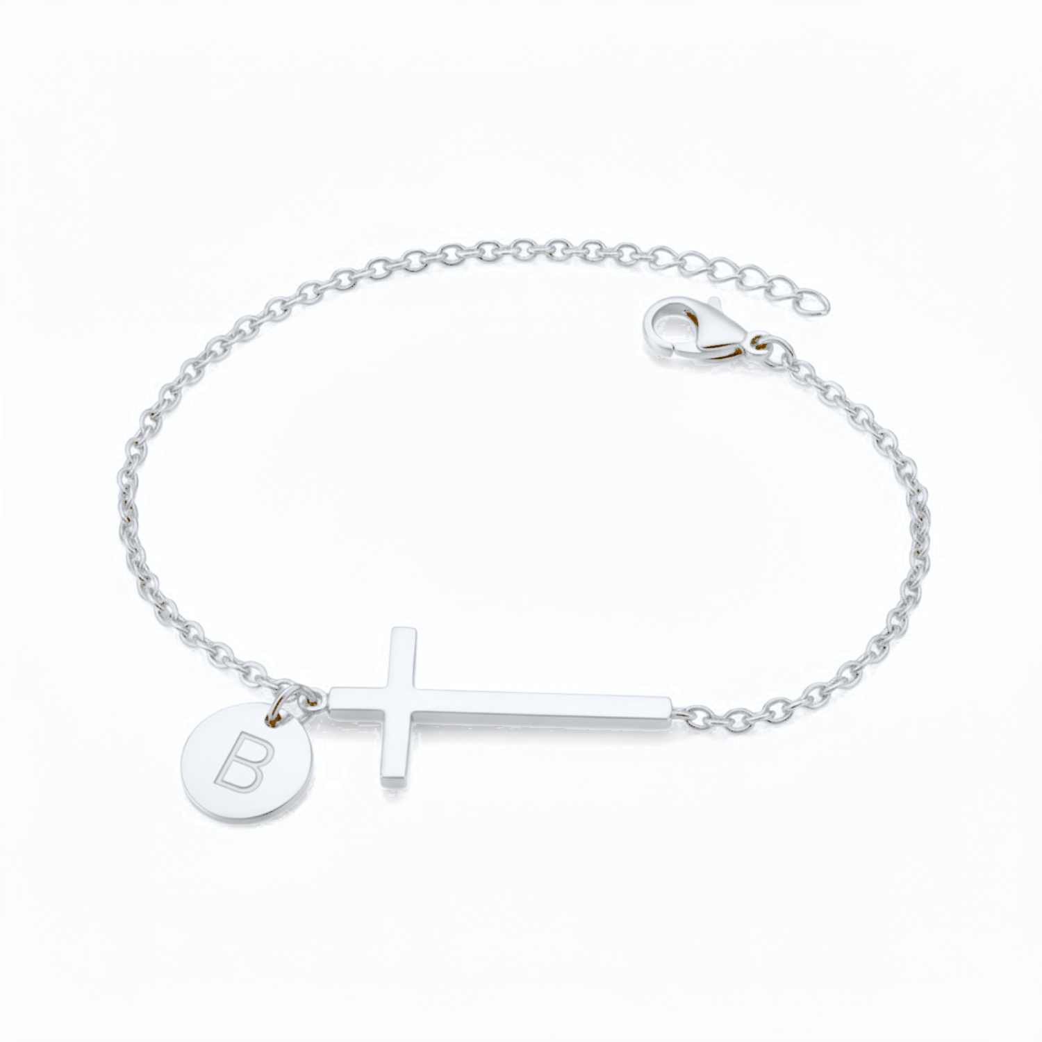 Cross Initial Bracelet