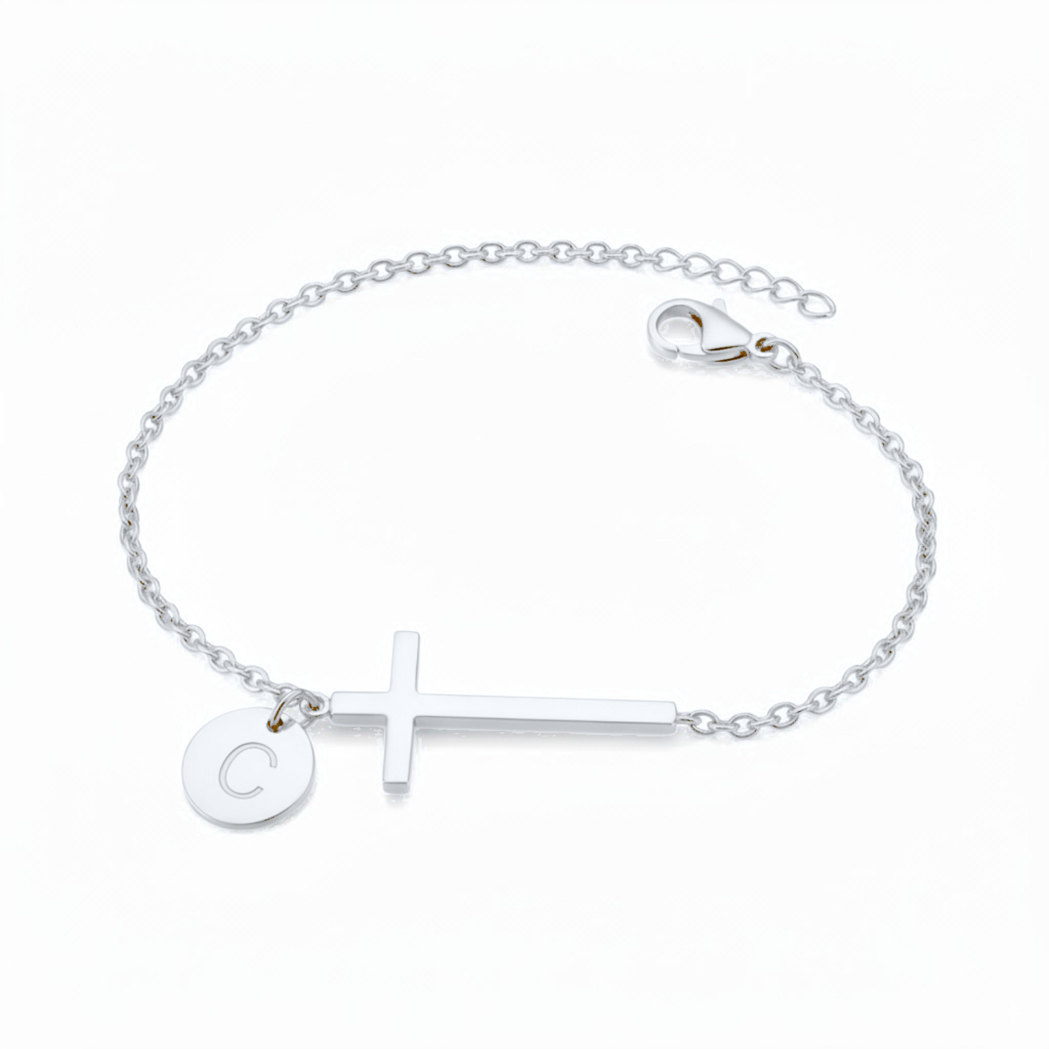 Cross Initial Bracelet