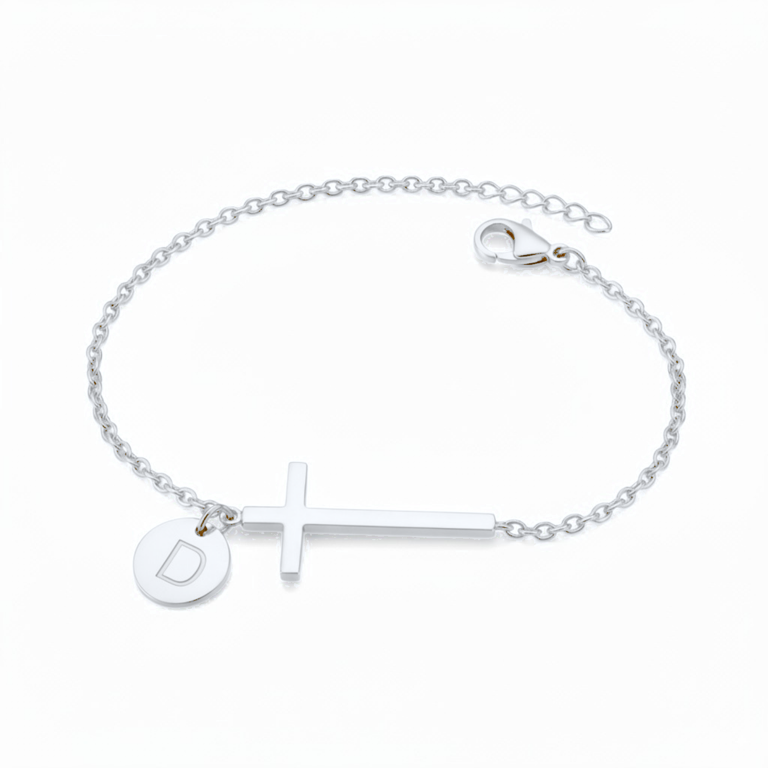 Cross Initial Bracelet