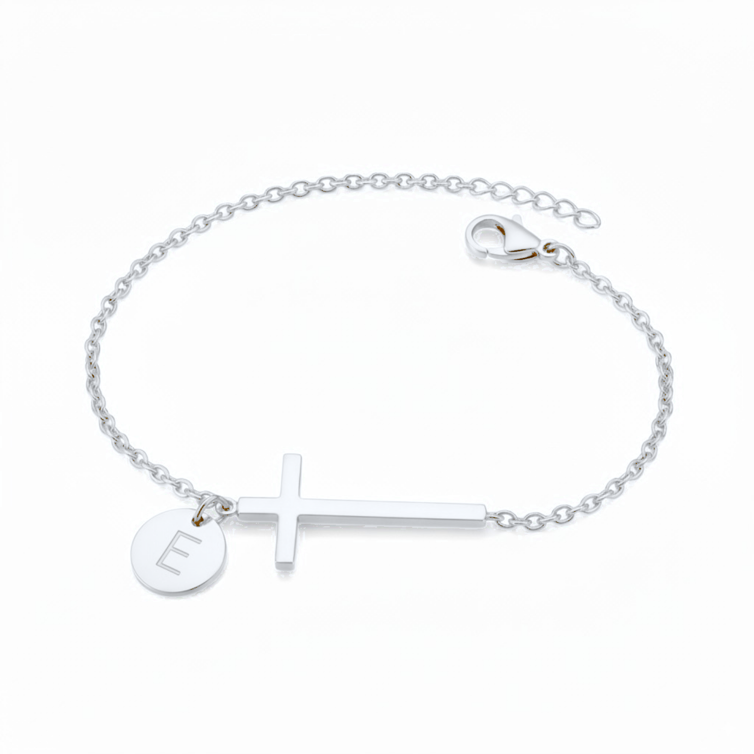 Cross Initial Bracelet