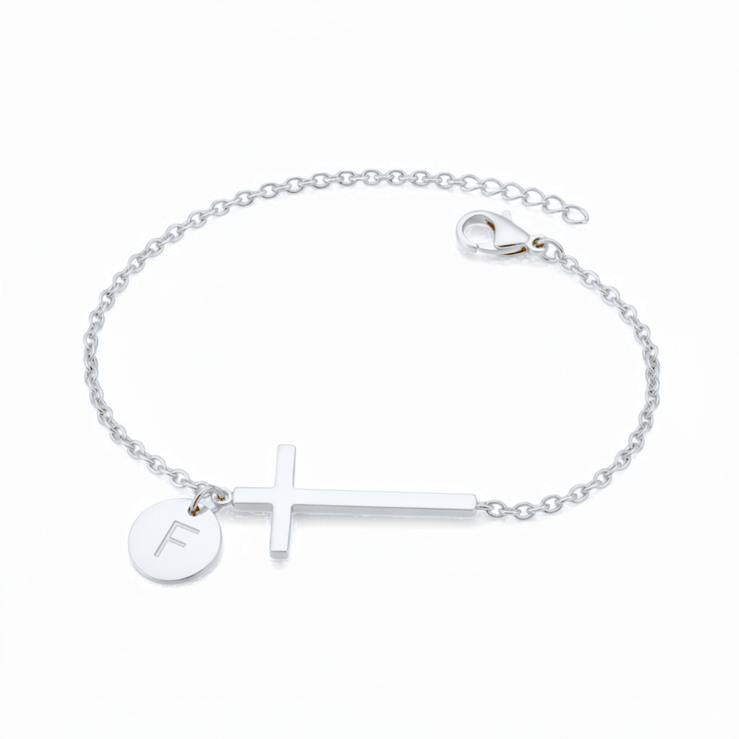 Cross Initial Bracelet
