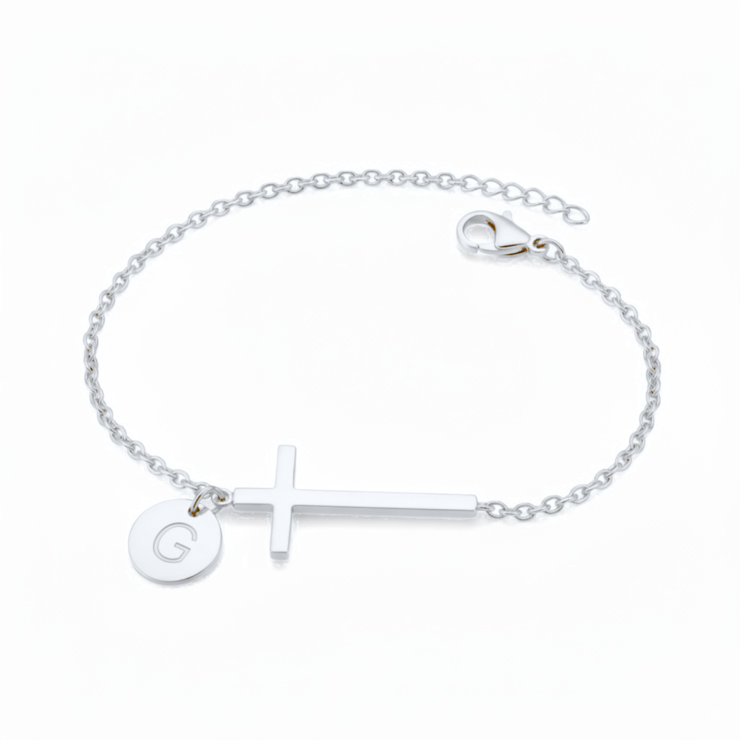 Cross Initial Bracelet