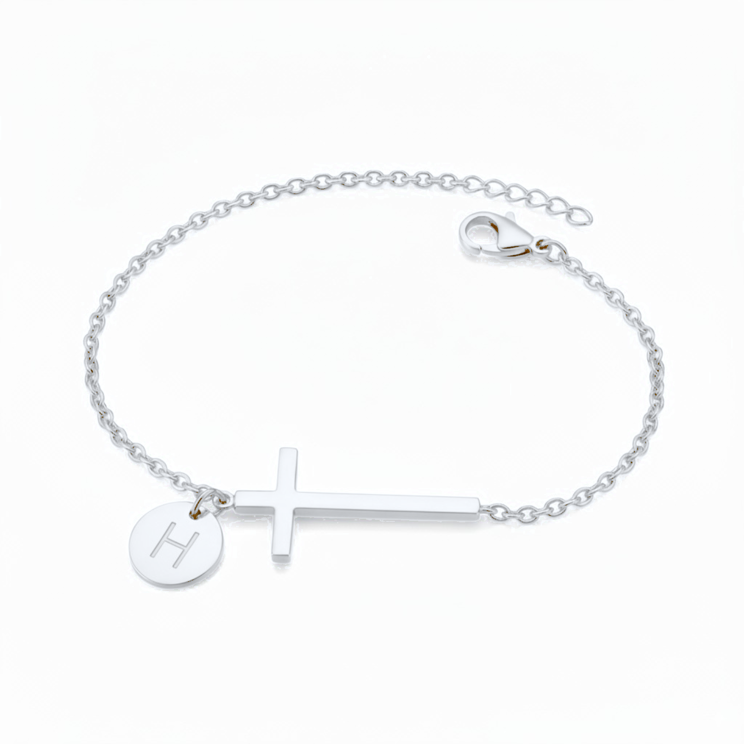 Cross Initial Bracelet