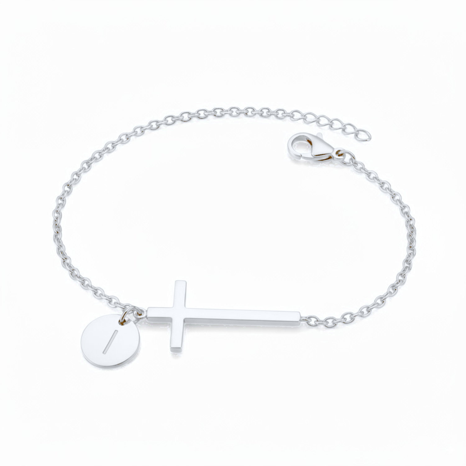 Cross Initial Bracelet