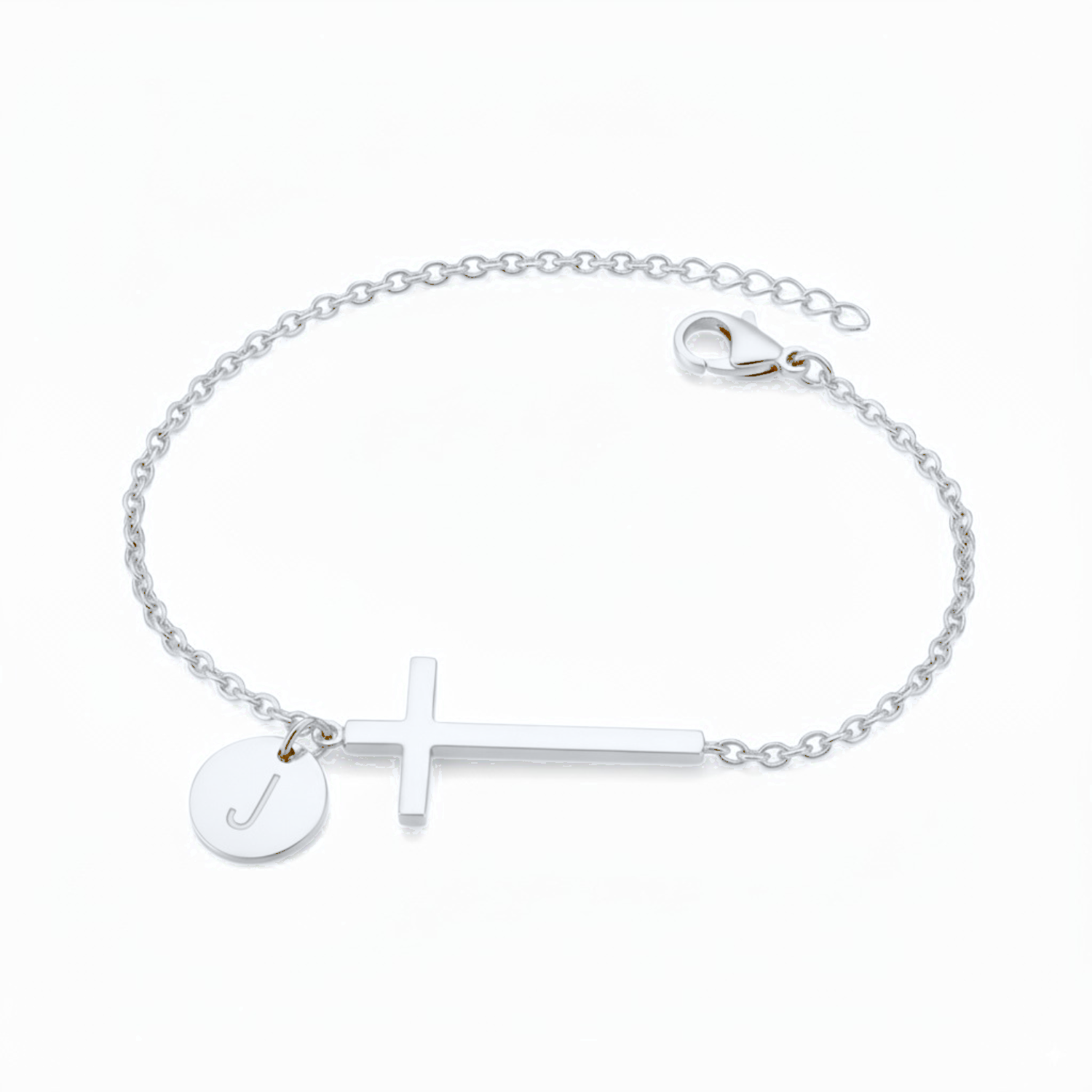 Cross Initial Bracelet
