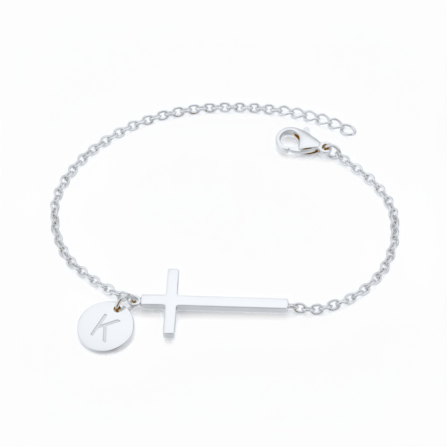 Cross Initial Bracelet