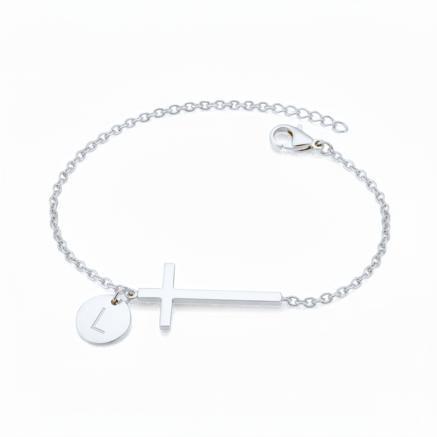 Cross Initial Bracelet