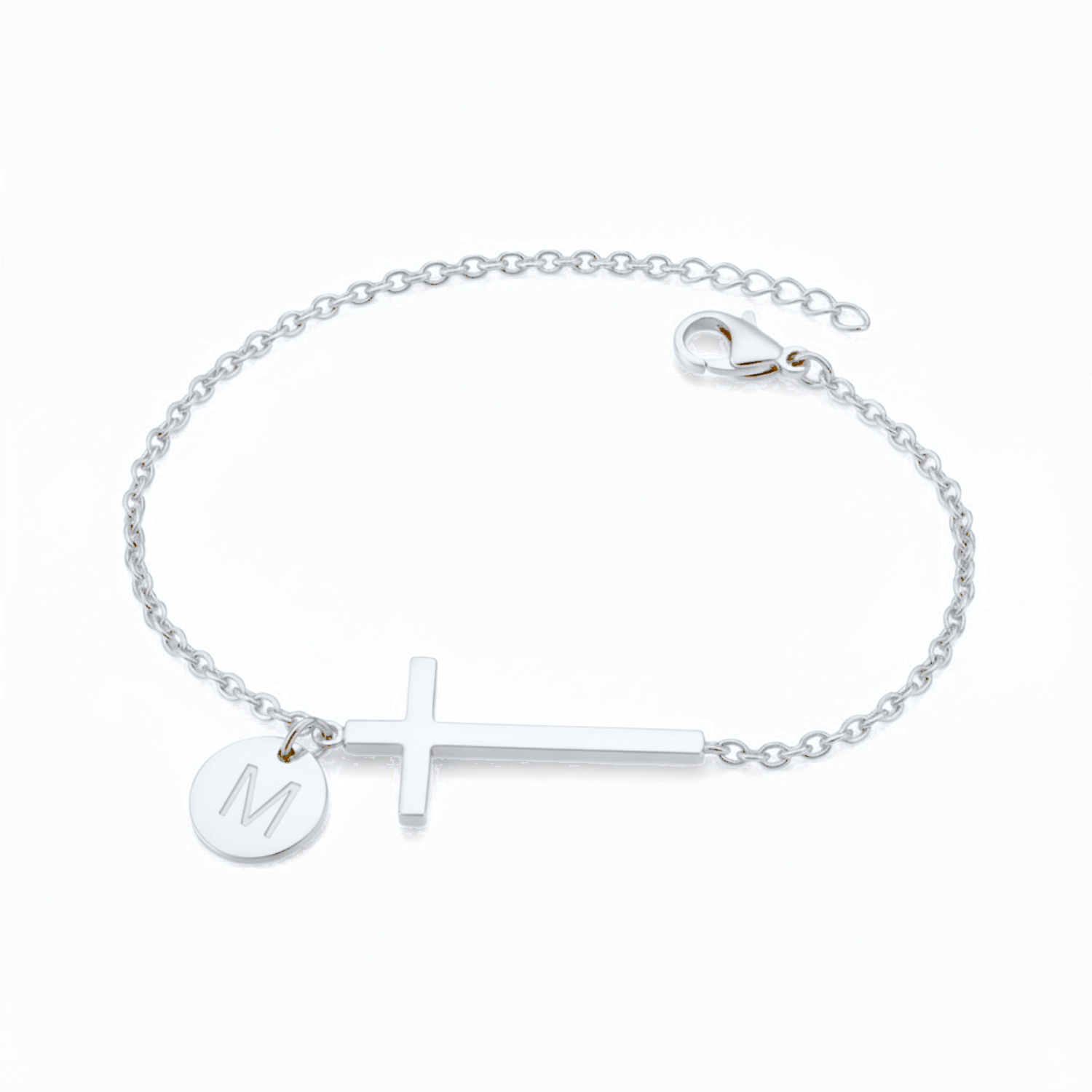 Cross Initial Bracelet