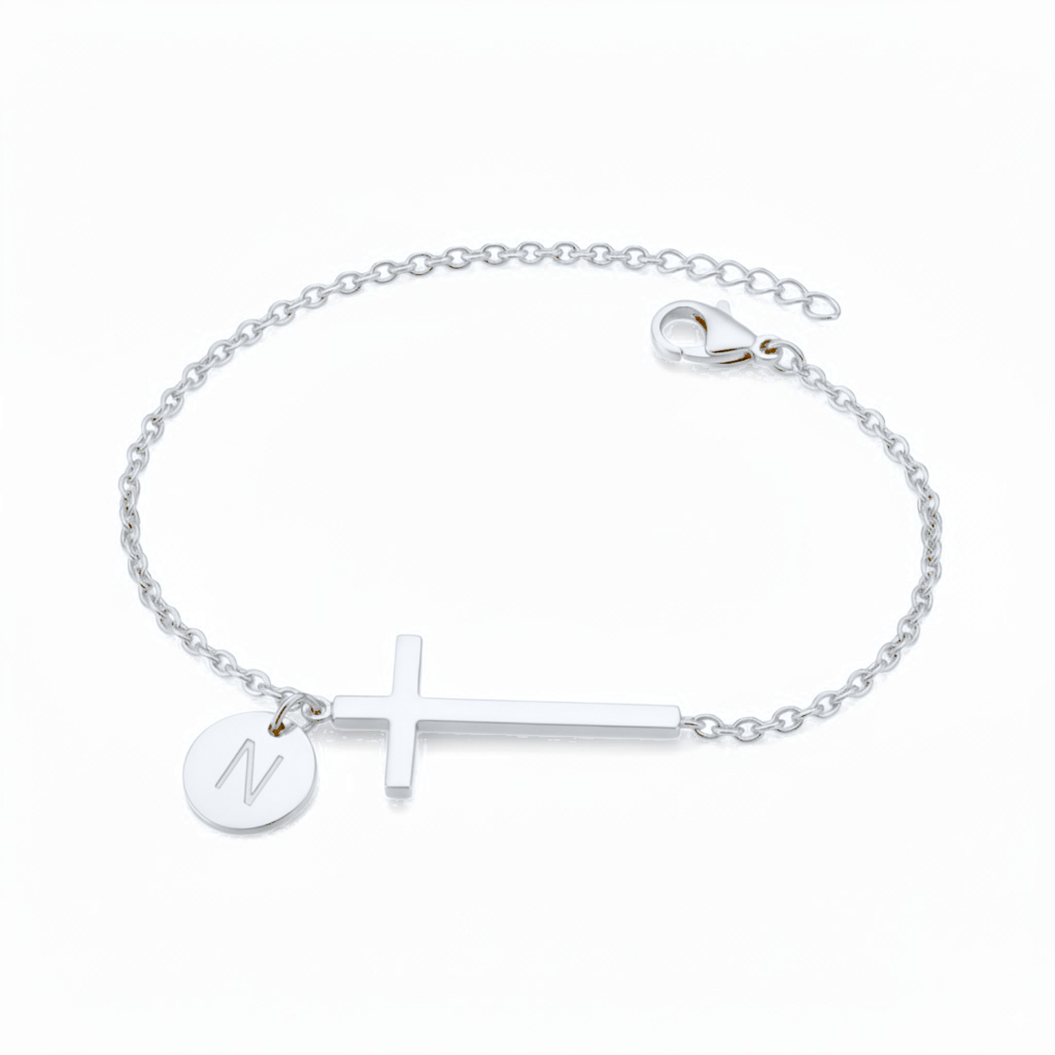 Cross Initial Bracelet