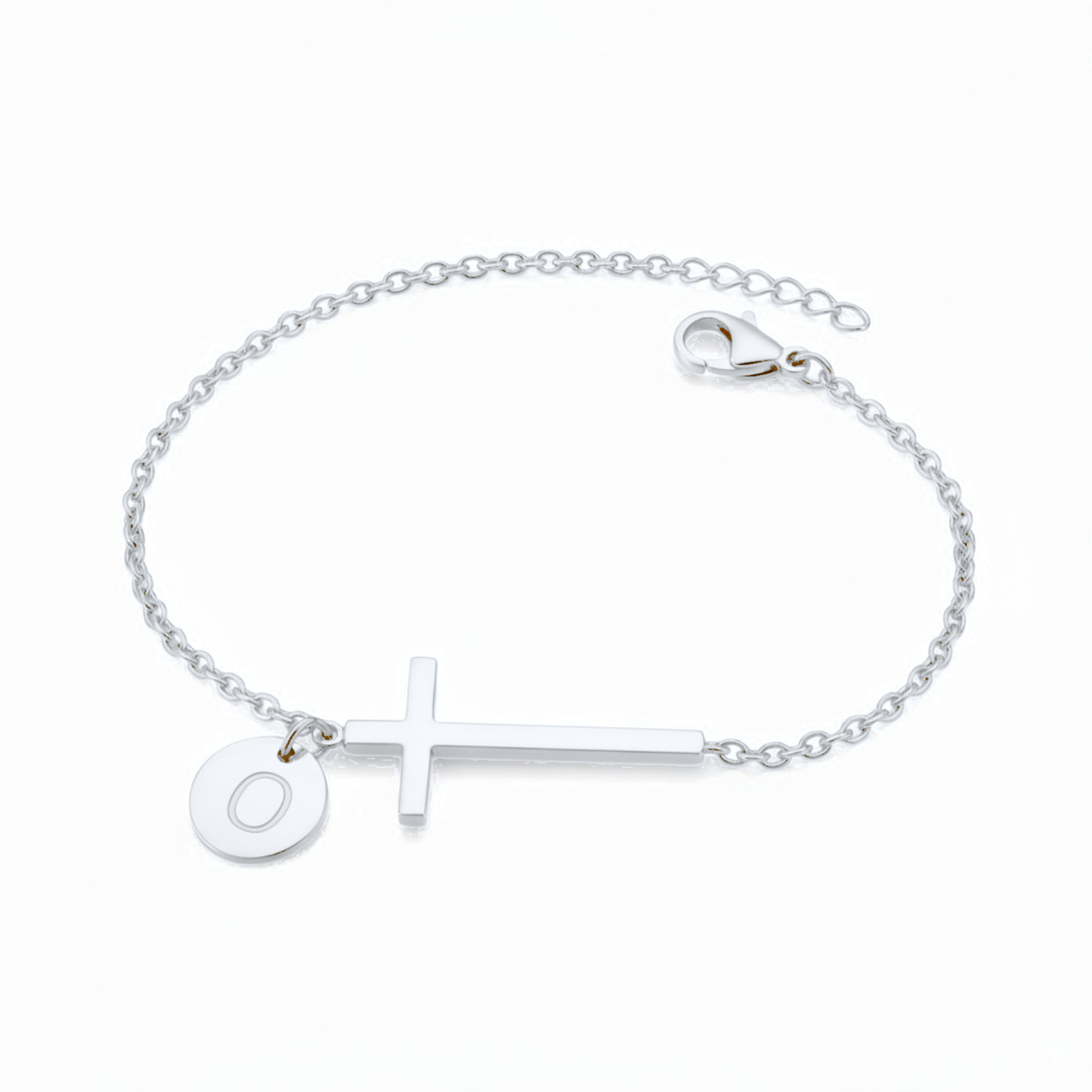 Cross Initial Bracelet