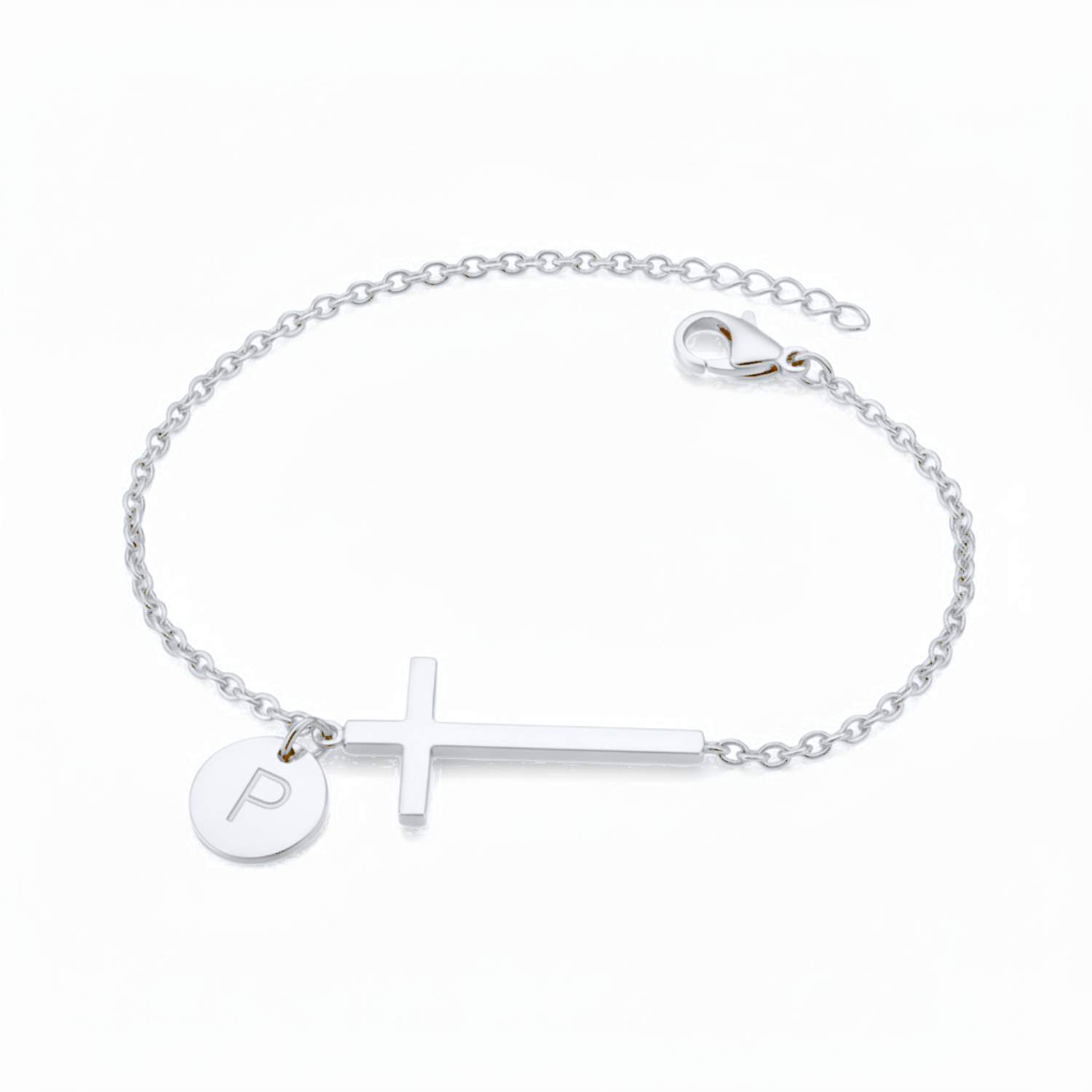 Cross Initial Bracelet