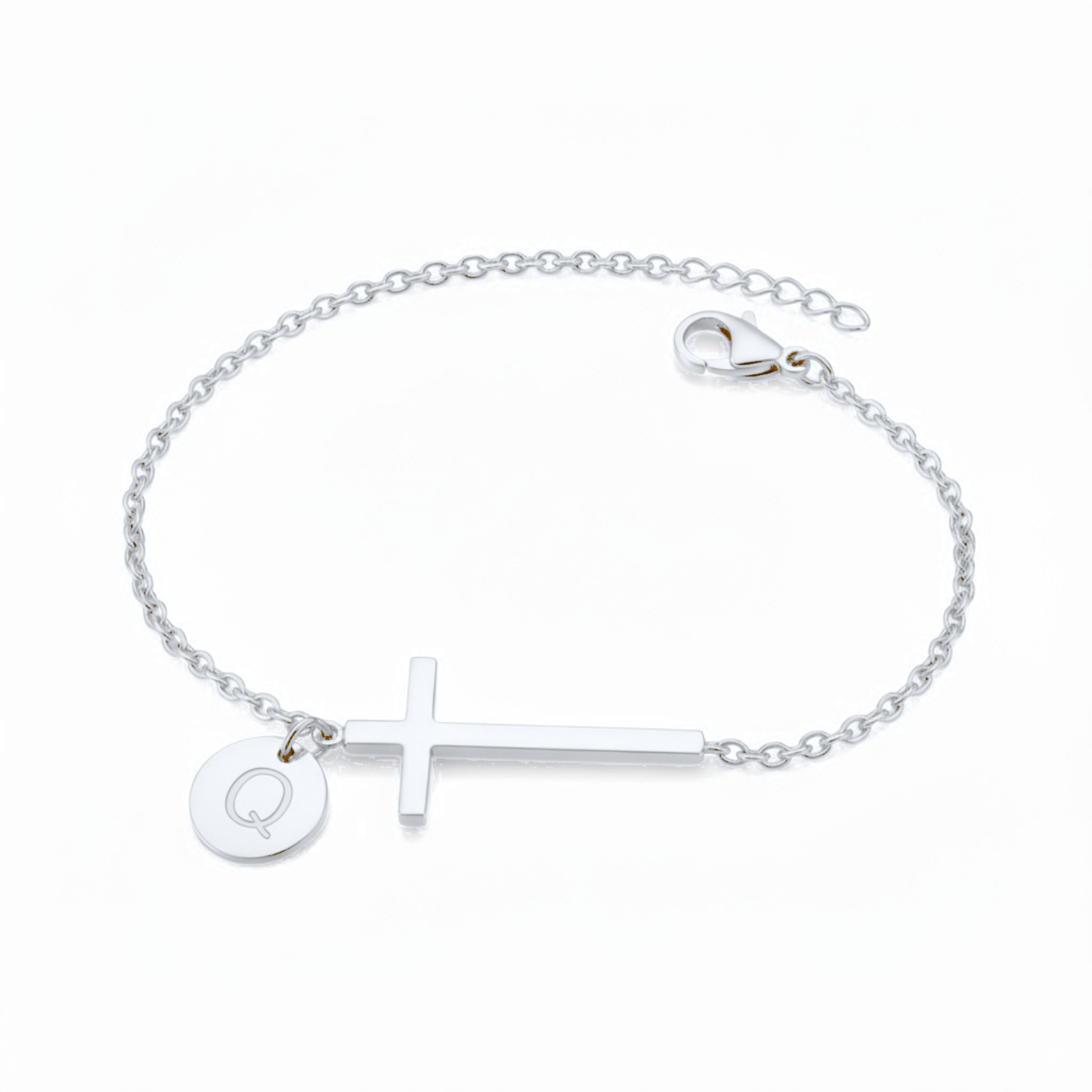 Cross Initial Bracelet