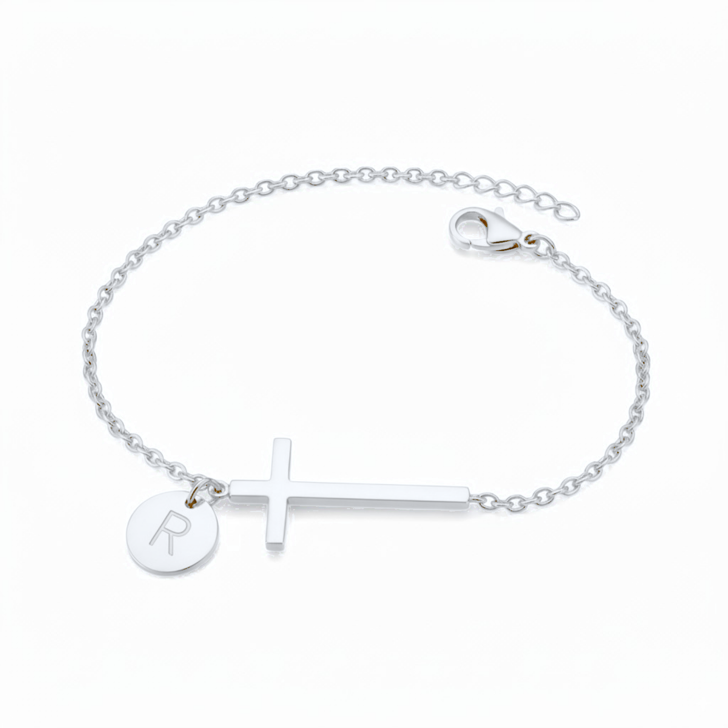 Cross Initial Bracelet